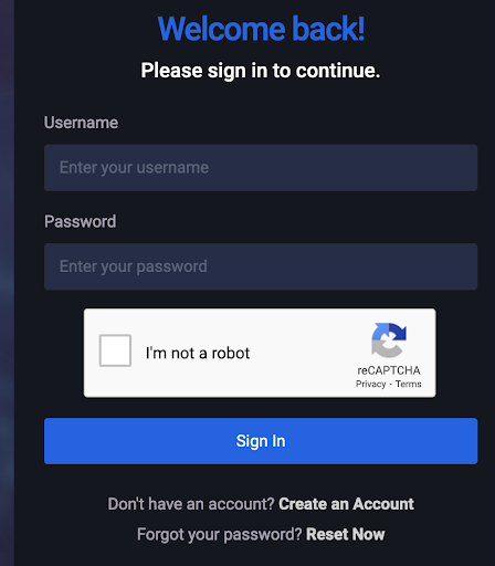 Login page for a phishing at scale platform